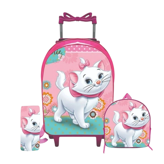 Kit Zaino Scuola Rotelle e Gattino - Back to School 🔥🔥